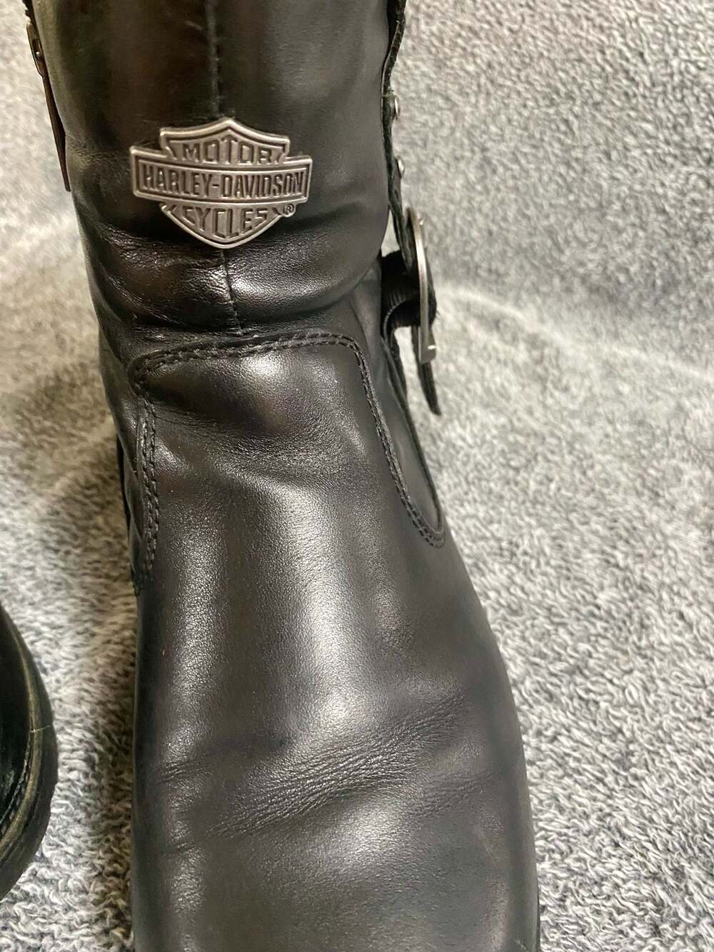 Harley-Davidson Women's Madera Black Leather Ankle Boots, Style D84406 - Picture 2 of 7